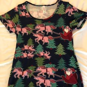 Lularoe Classic T XXS Unicorns and Santa